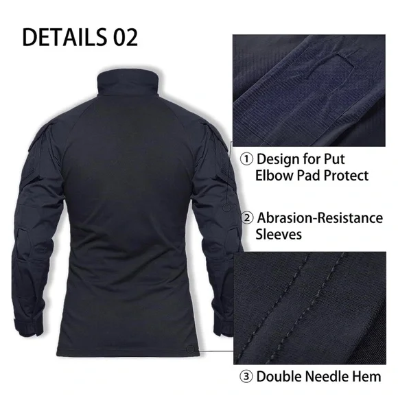 MAGCOMSEN Men's Tactical Military 1/4 Zip Long Sleeve Shirt with Pockets XL - Picture 5 of 7